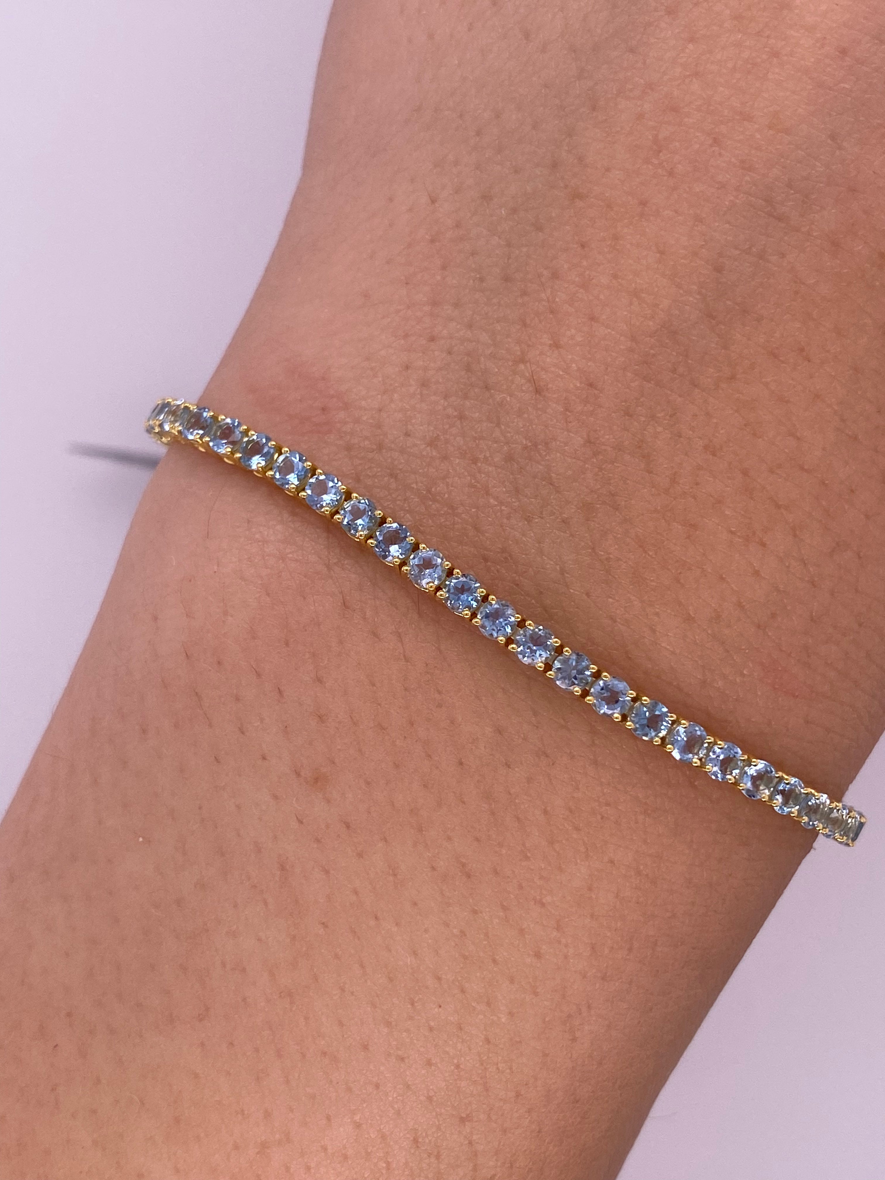 P0076 - Pulsera tennis aguamarina
