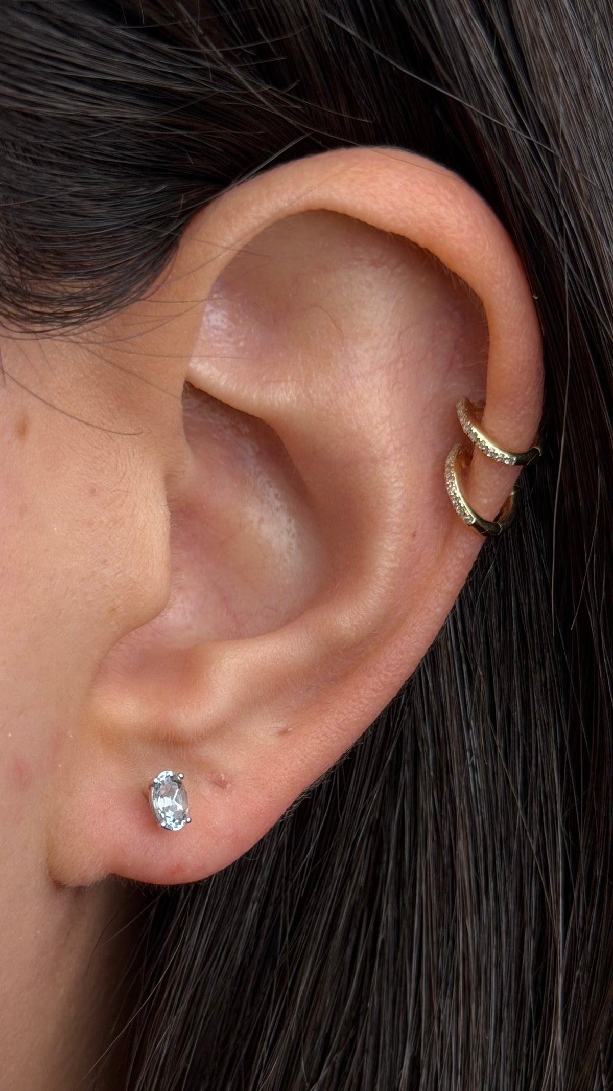 R0192 - Studs aguamarina oval