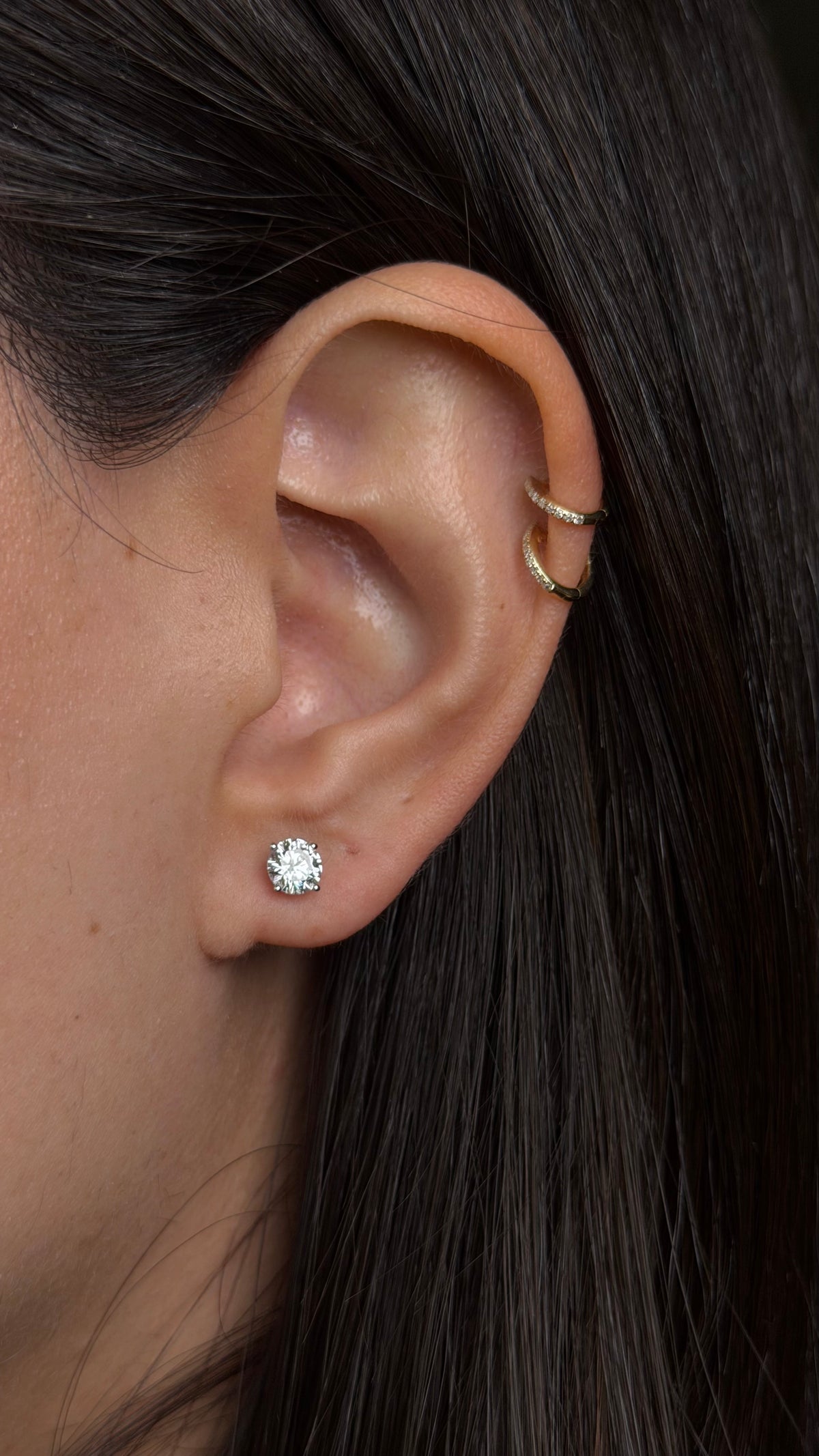 R0266 - Studs redondos 1 cts martini - 4 uñas LAB
