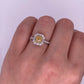 A0153 - Anillo diamante amarillo rectangulo con halo baguette y pave