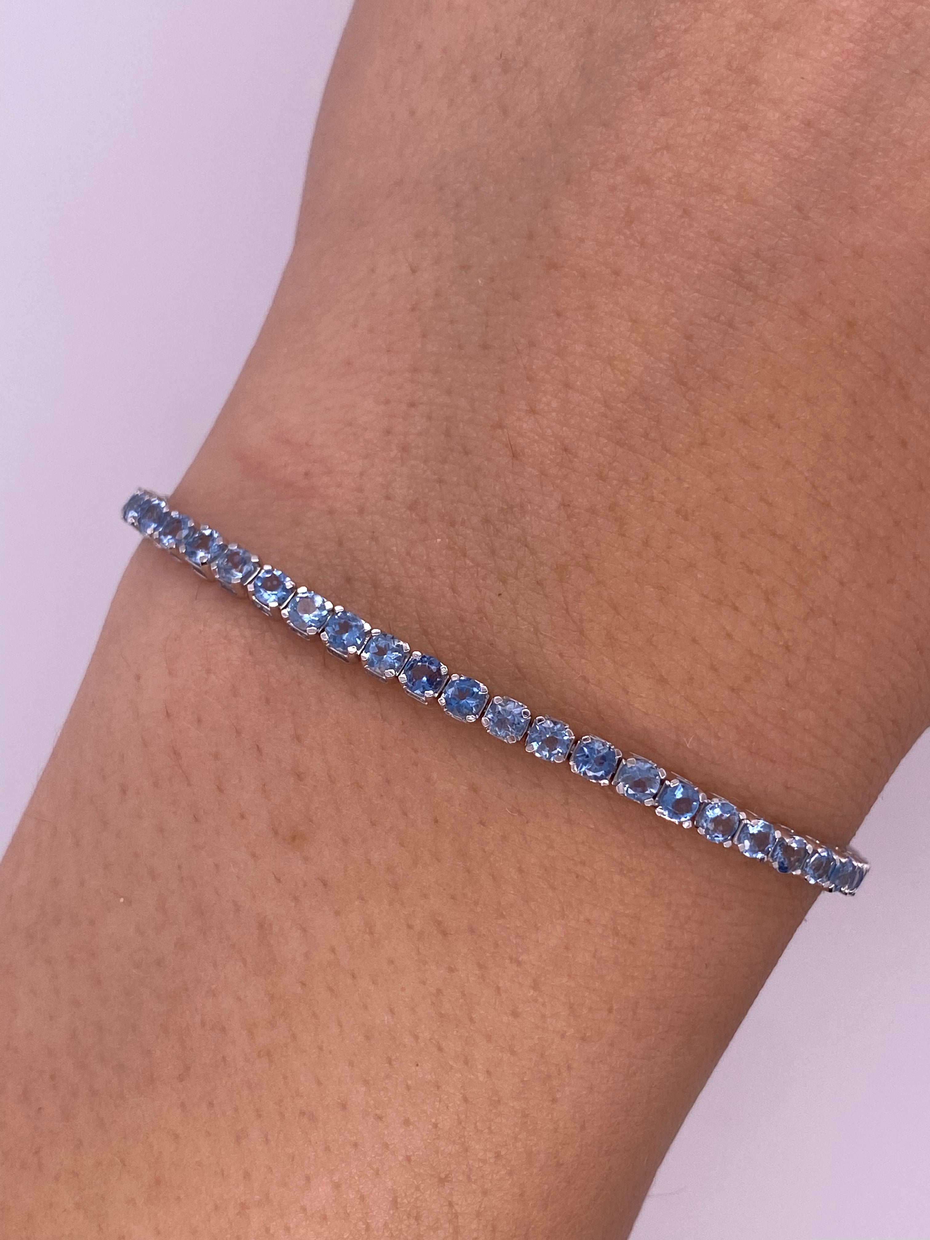 P0075 - Pulsera tennis aguamarina