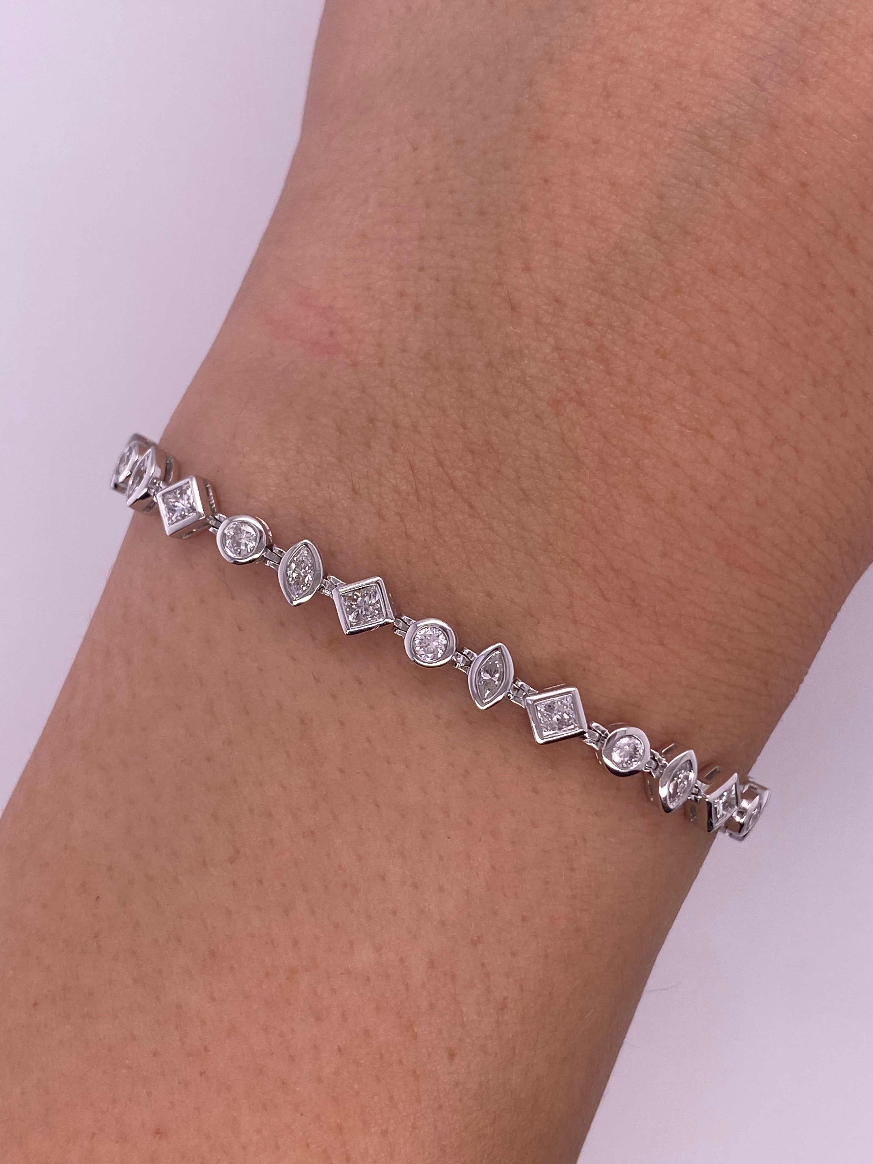 P0091 - Pulsera diamantes multishape biselados