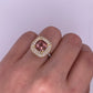 A0033 - Anillo turmalina corte cushion con halo de pave