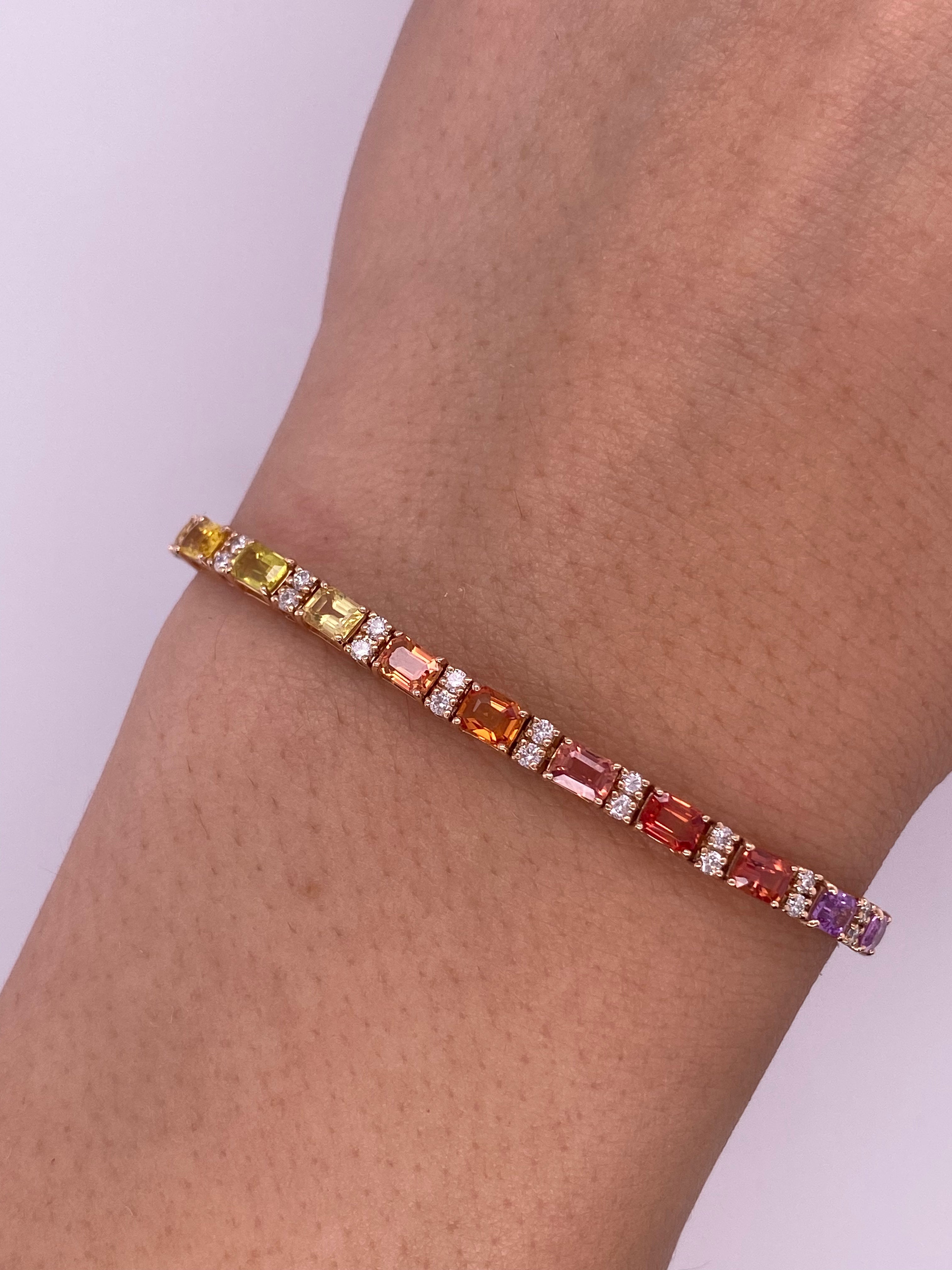 P0094 - Pulsera tennis de zafiro rosa