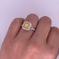 A0156 - Anillo diamante amarillo con halo