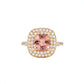 A0033 - Anillo turmalina corte cushion con halo de pave