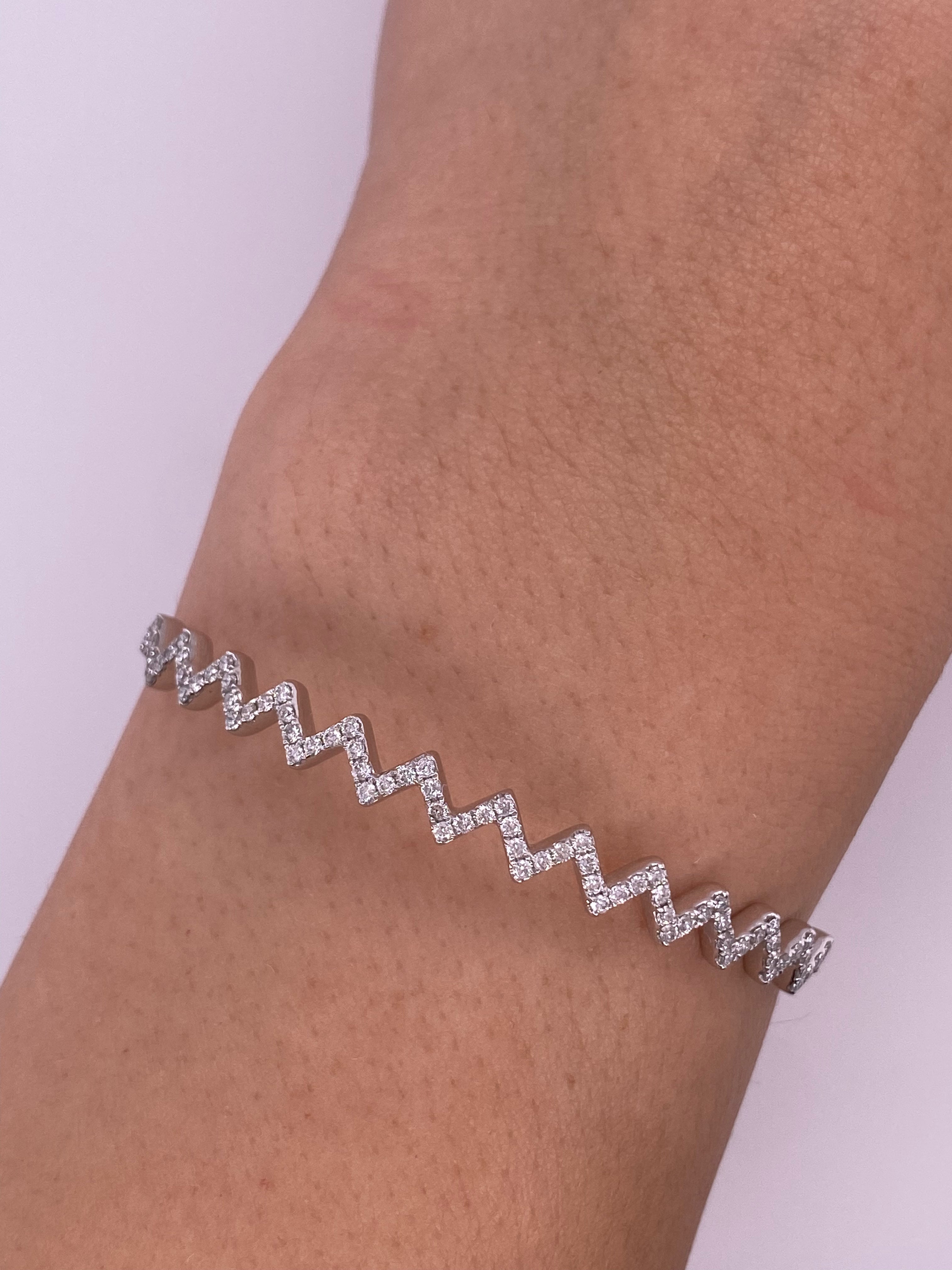 P0211 - Pulsera zig zag diamantes