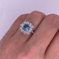 A0054 - Anillo aguamarina corte cushino con halo redondo