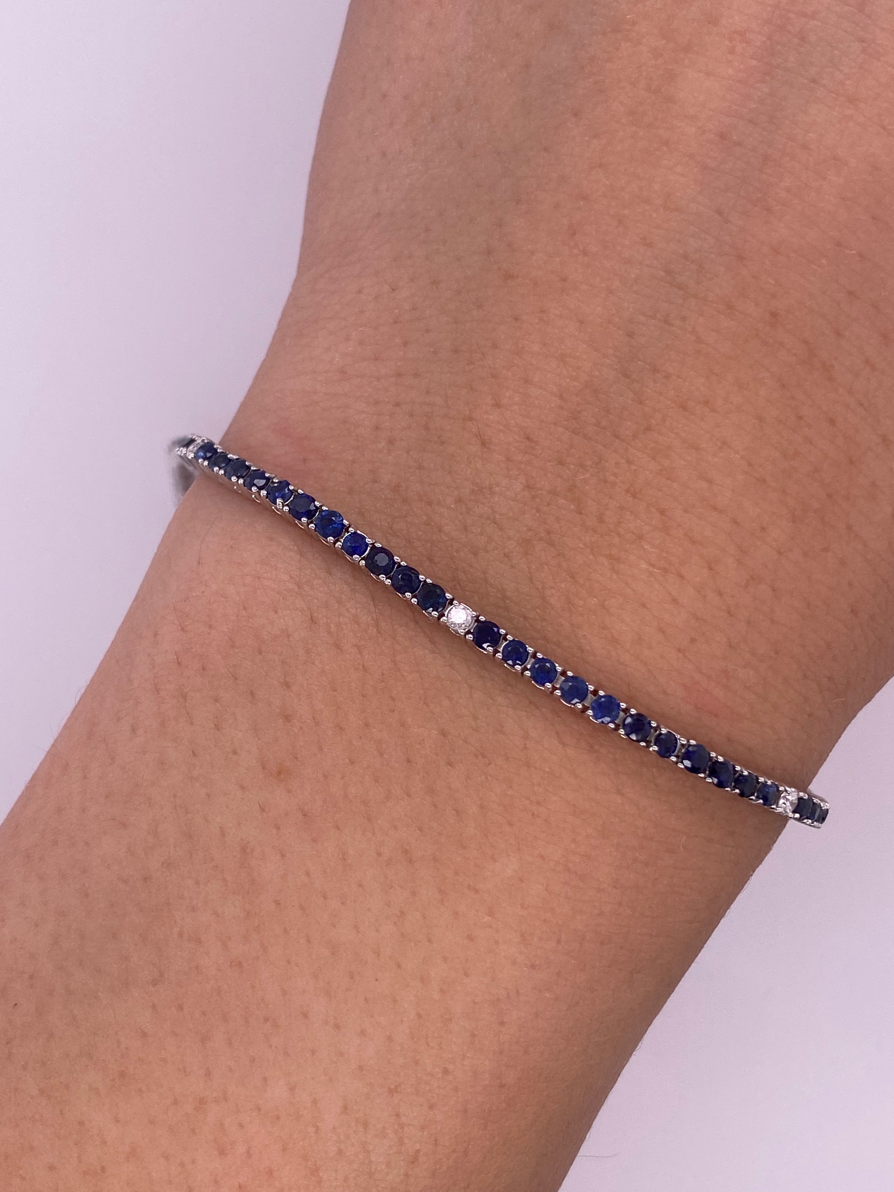 P0092 - Pulsera tennis de zafiro con diamantes