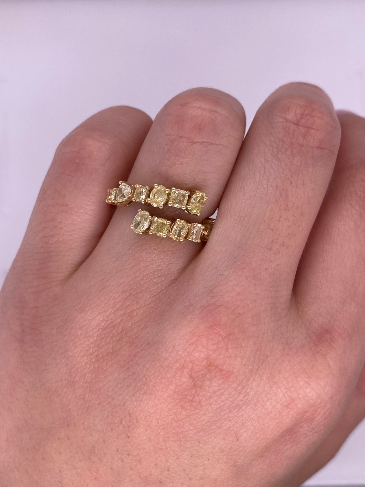 A0142 - Churumbela multishape diamantes amarillos doble fila