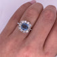 A0054 - Anillo aguamarina corte cushino con halo redondo