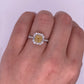 A0153 - Anillo diamante amarillo rectangulo con halo baguette y pave