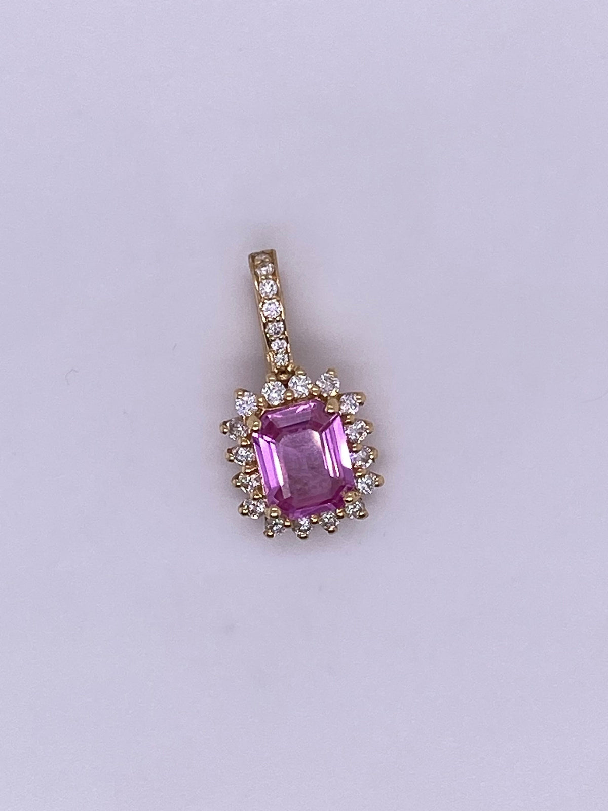 C0343 - Dije con broche Lady Di zafiro rosa