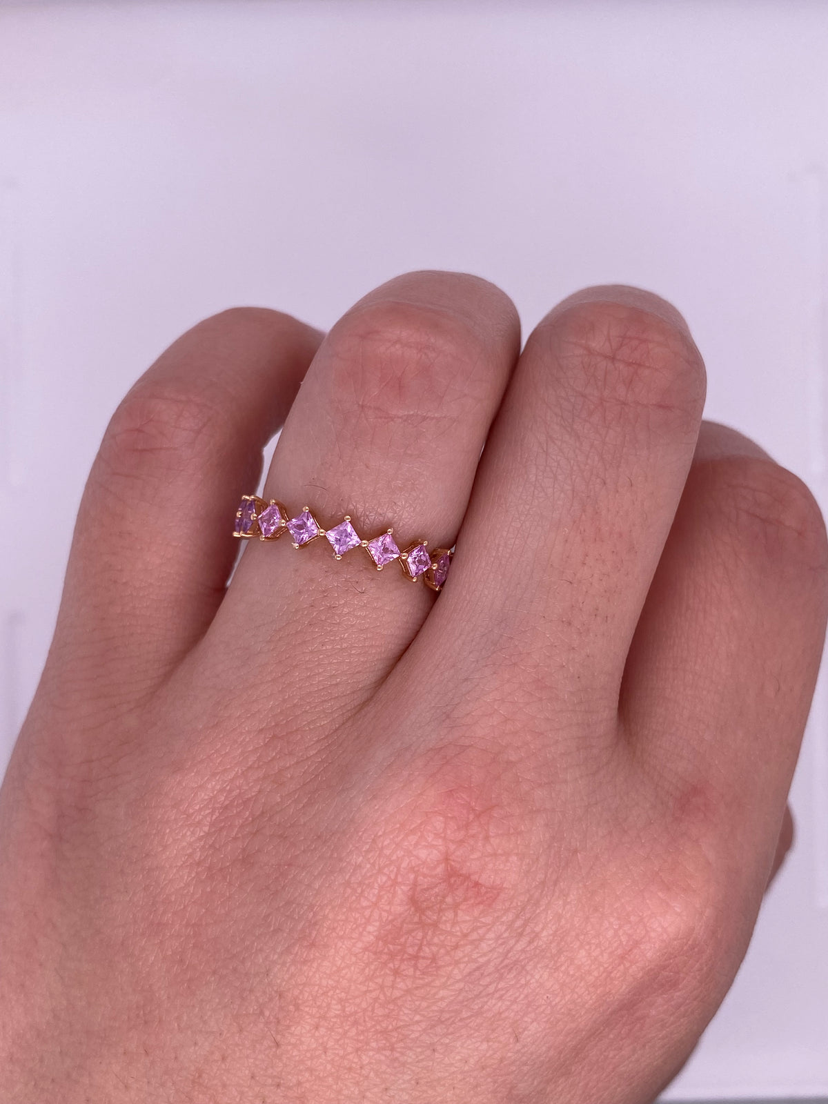 A0118 - Churumbela de zafiros rosa cuadrados