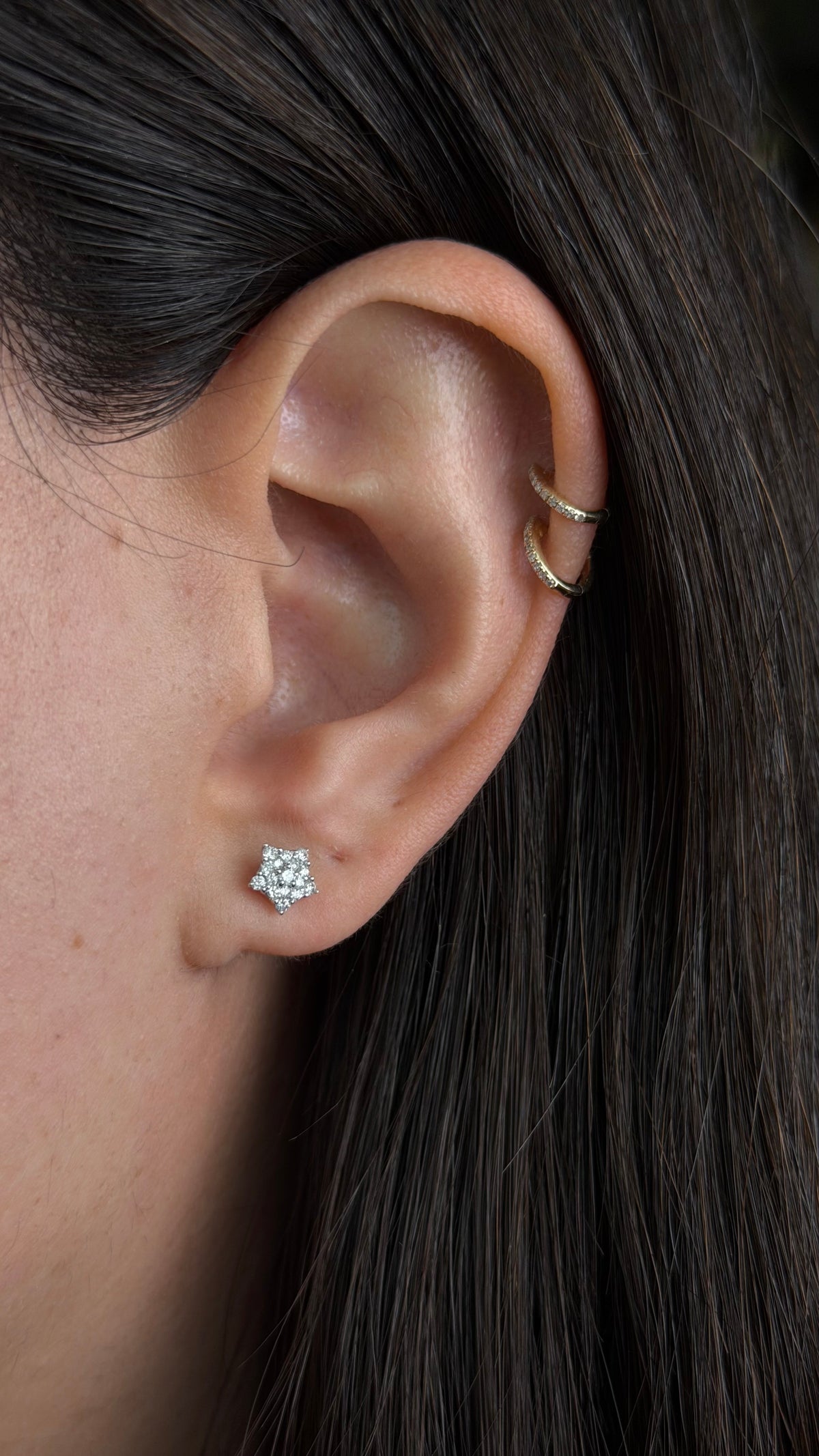 R0286 - Studs estrellas pave sencillas