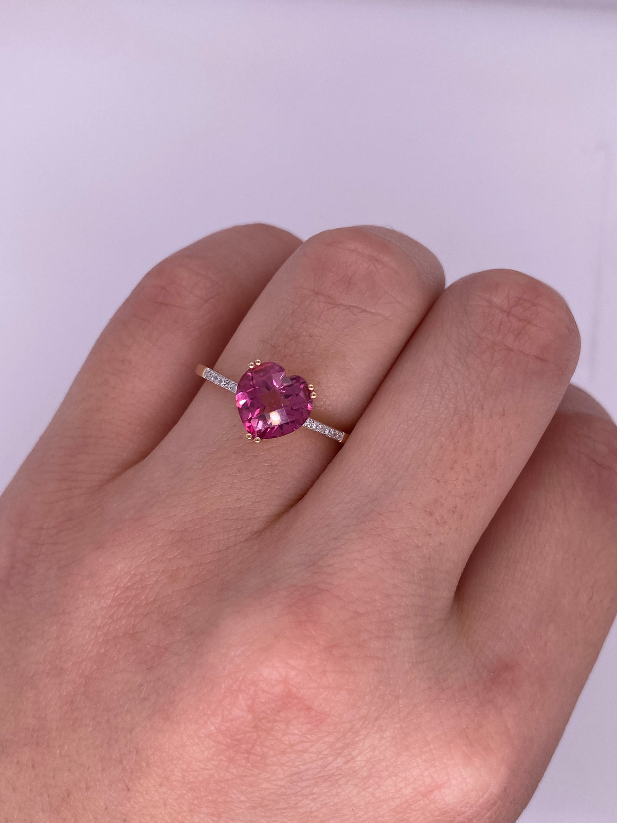 A0027 - Anillo corazon topacio rosa