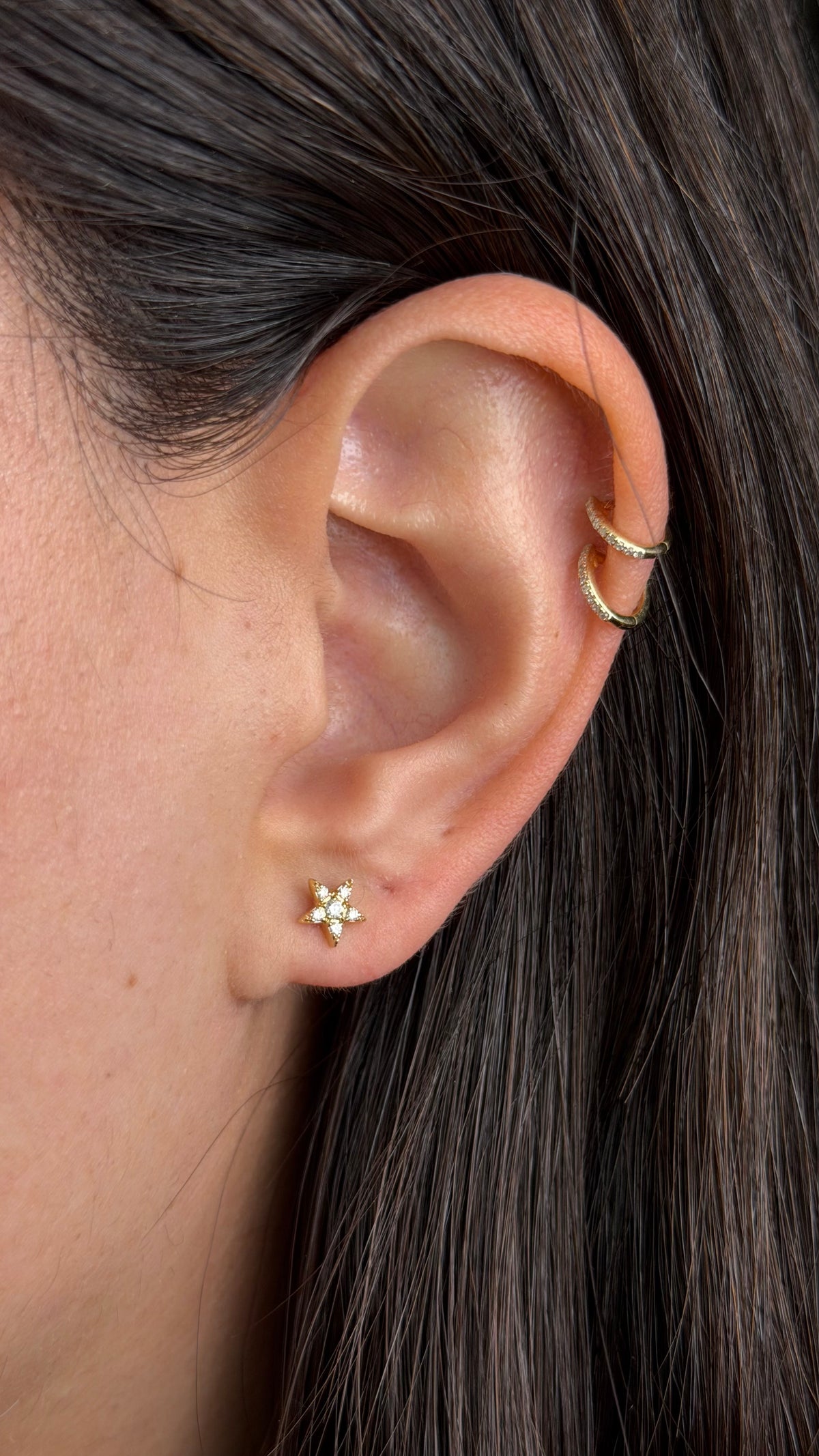 R0255 - Piercings estrella completa mini pave (1 pieza)