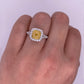 A0156 - Anillo diamante amarillo con halo