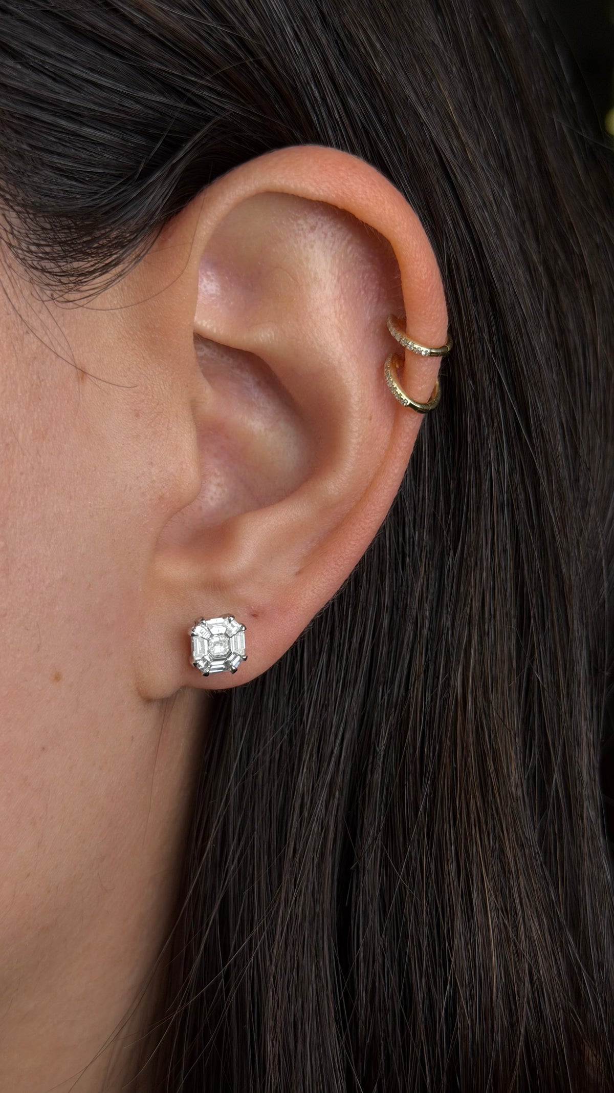 R0288 - Studs cluster con halo baguette
