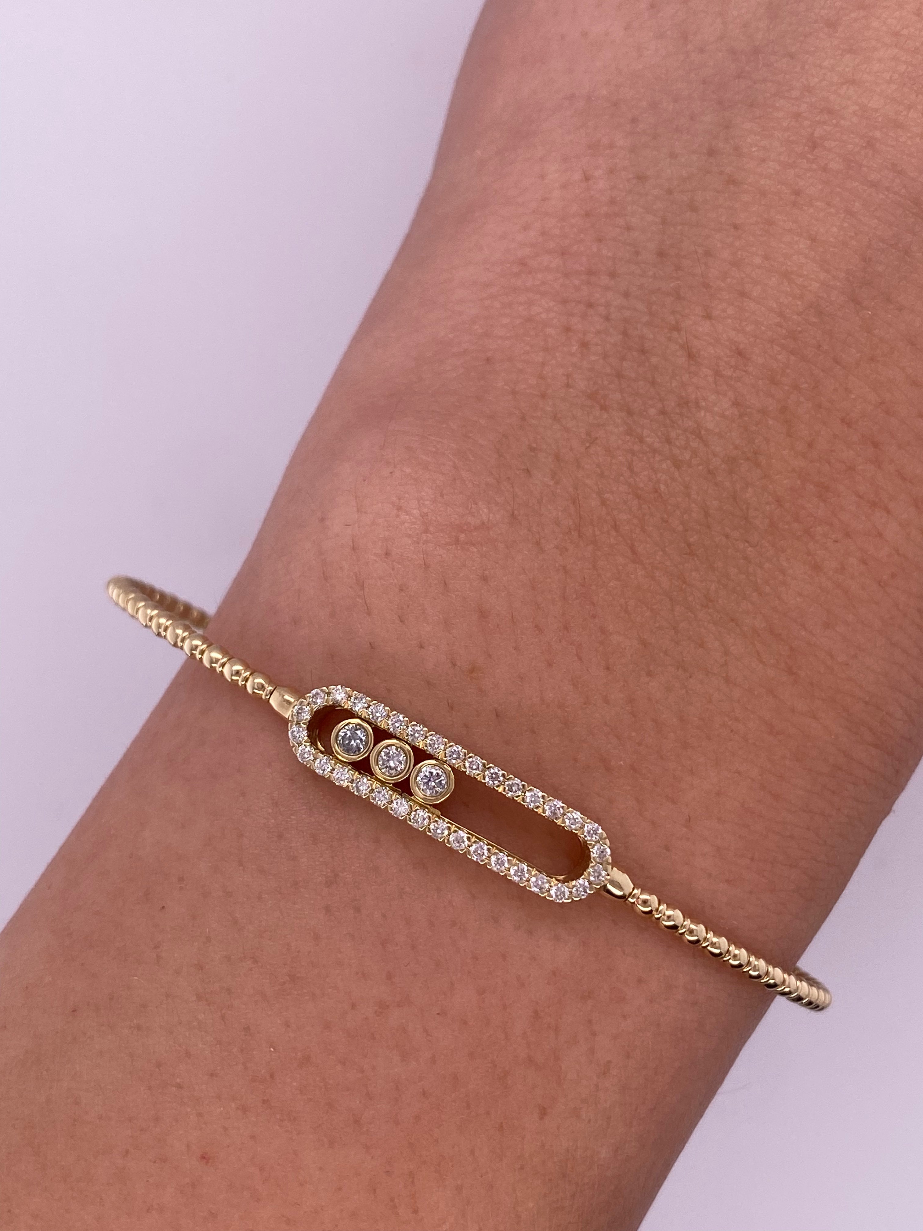 P0209 - Aro flexible tipo messika tres diamantes