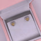 R0232 - Studs corazones diamantes amarillos y blancos