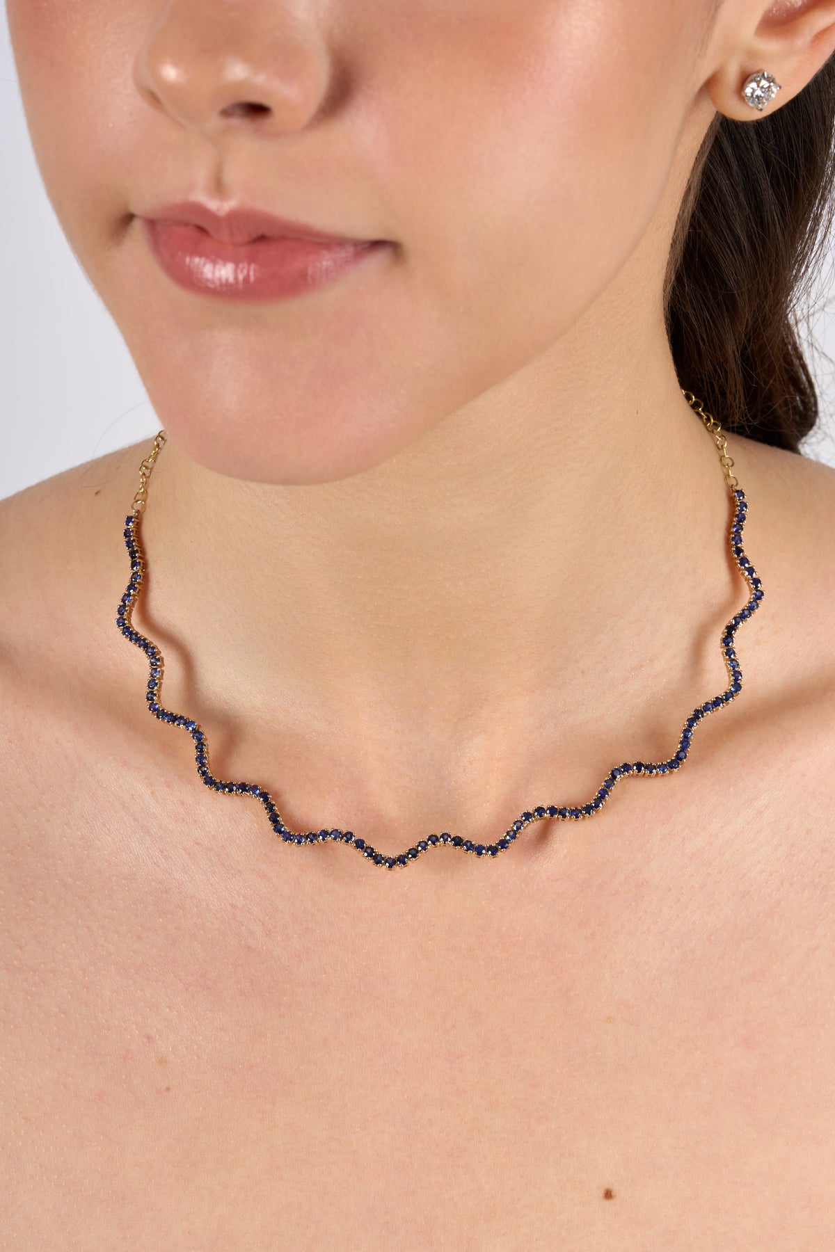 C0547 - Media gargantilla wavy zafiro