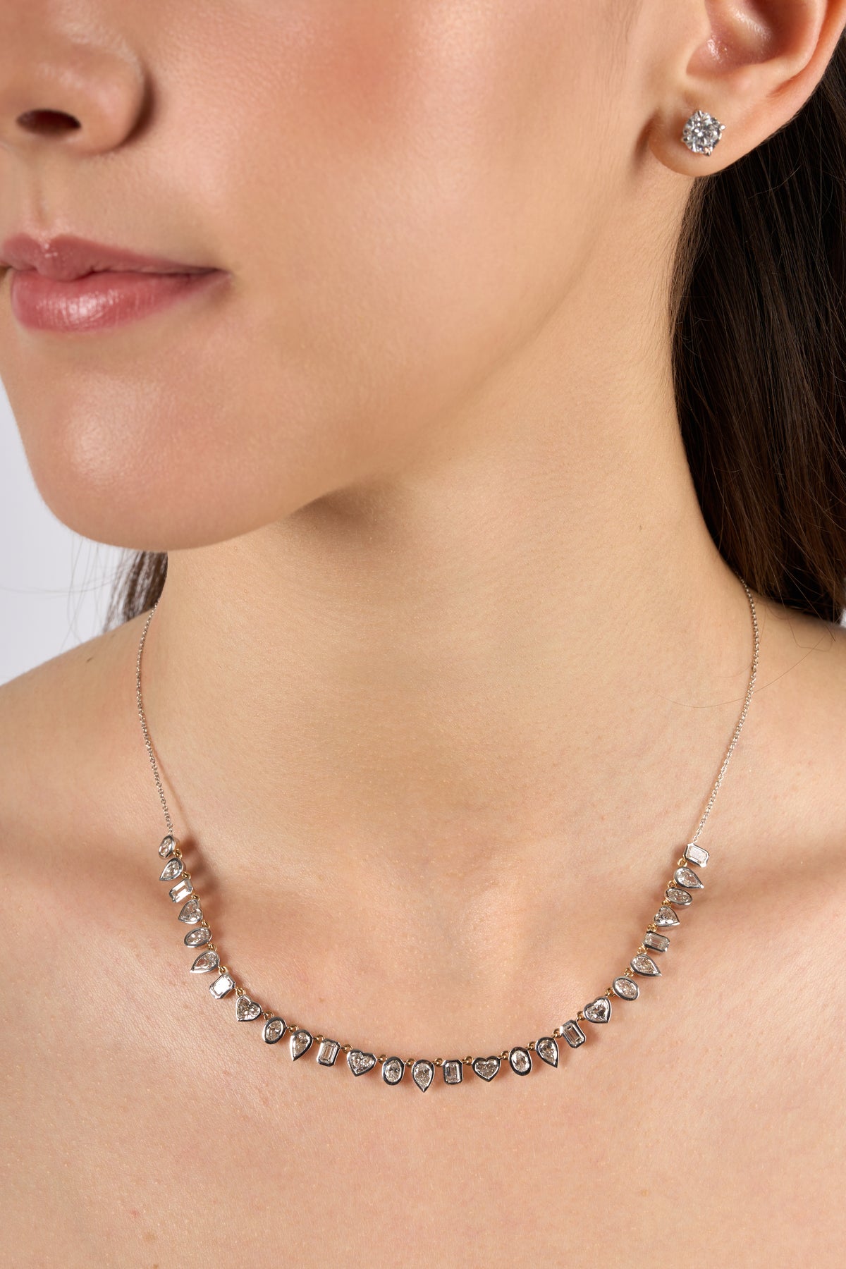 G0132 - Media gargantilla diamantes multishape biselado 17" Lab