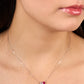 C0626 - Collar tu y yo diamante con rubí oro blanco