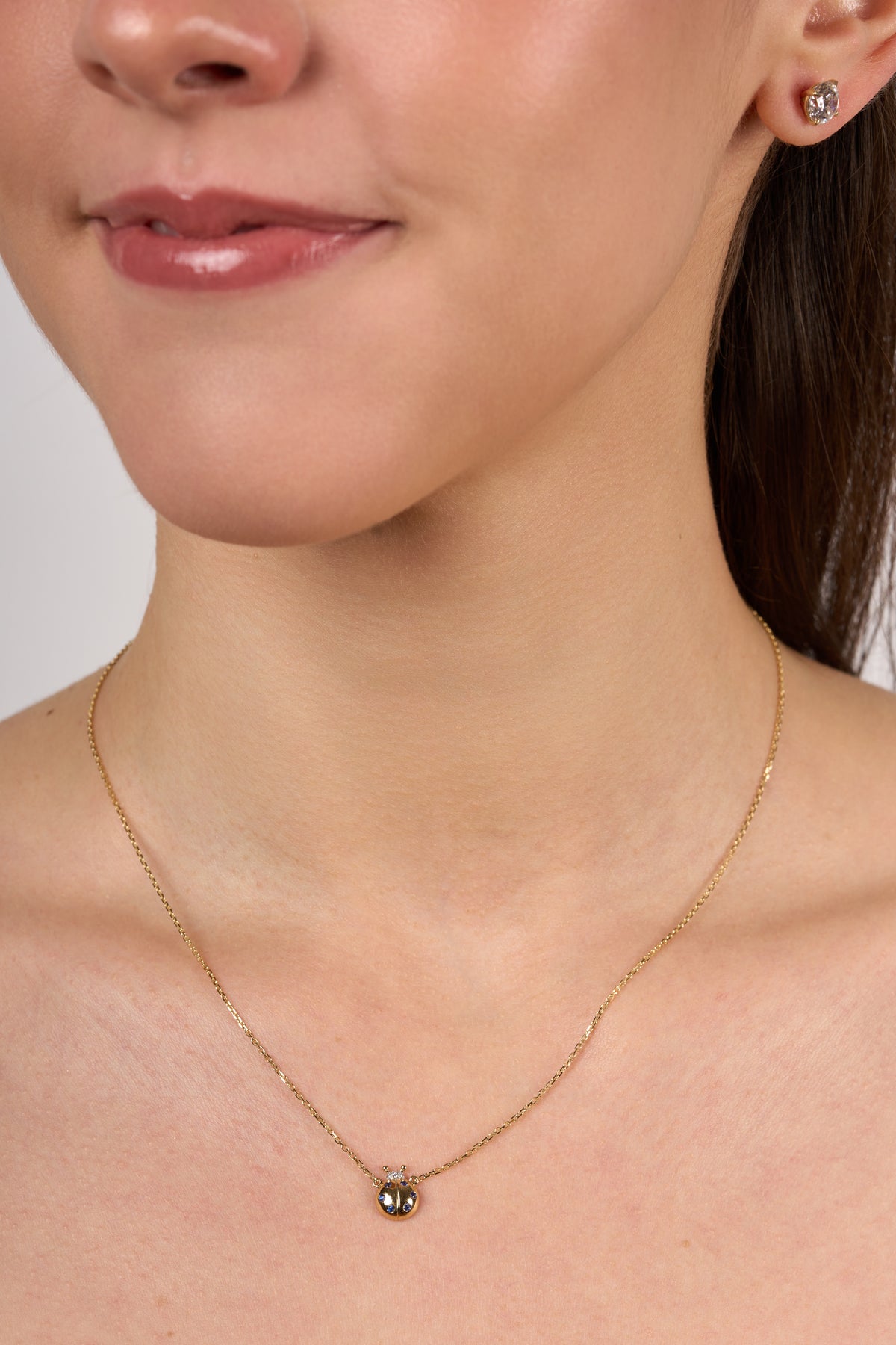 C0608 - Collar catarina con zafiro azul
